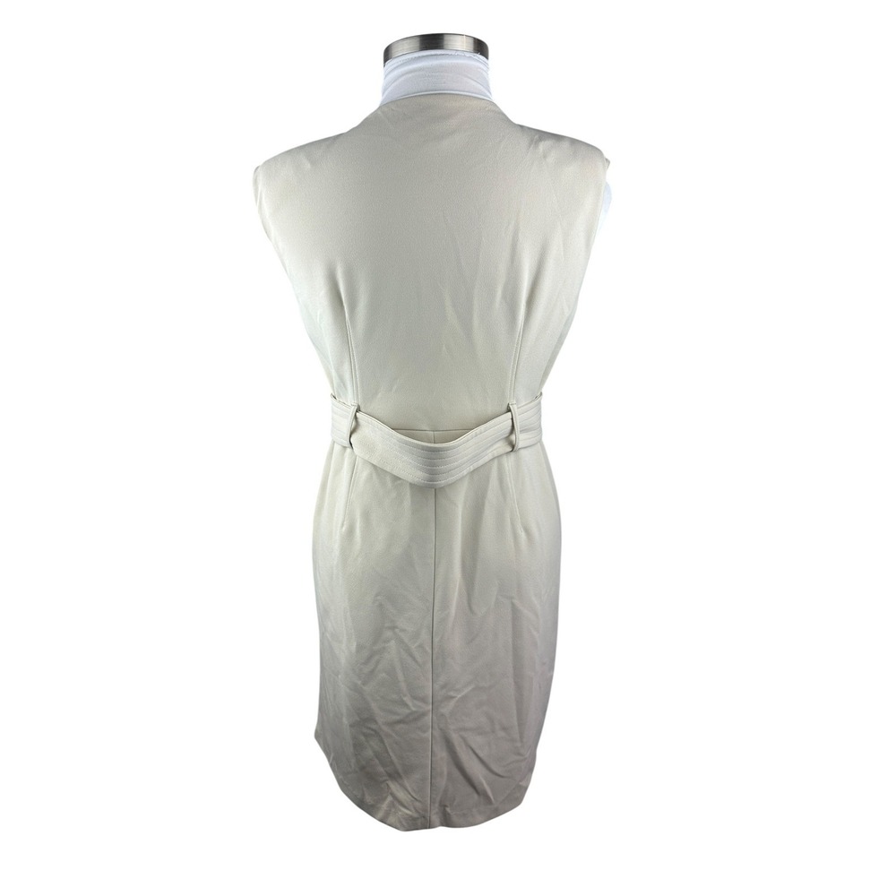 Calvin Klein Sleeveless Double Breasted Belted Trench Dress Tan Women's Size 12 - Picture 4 of 10